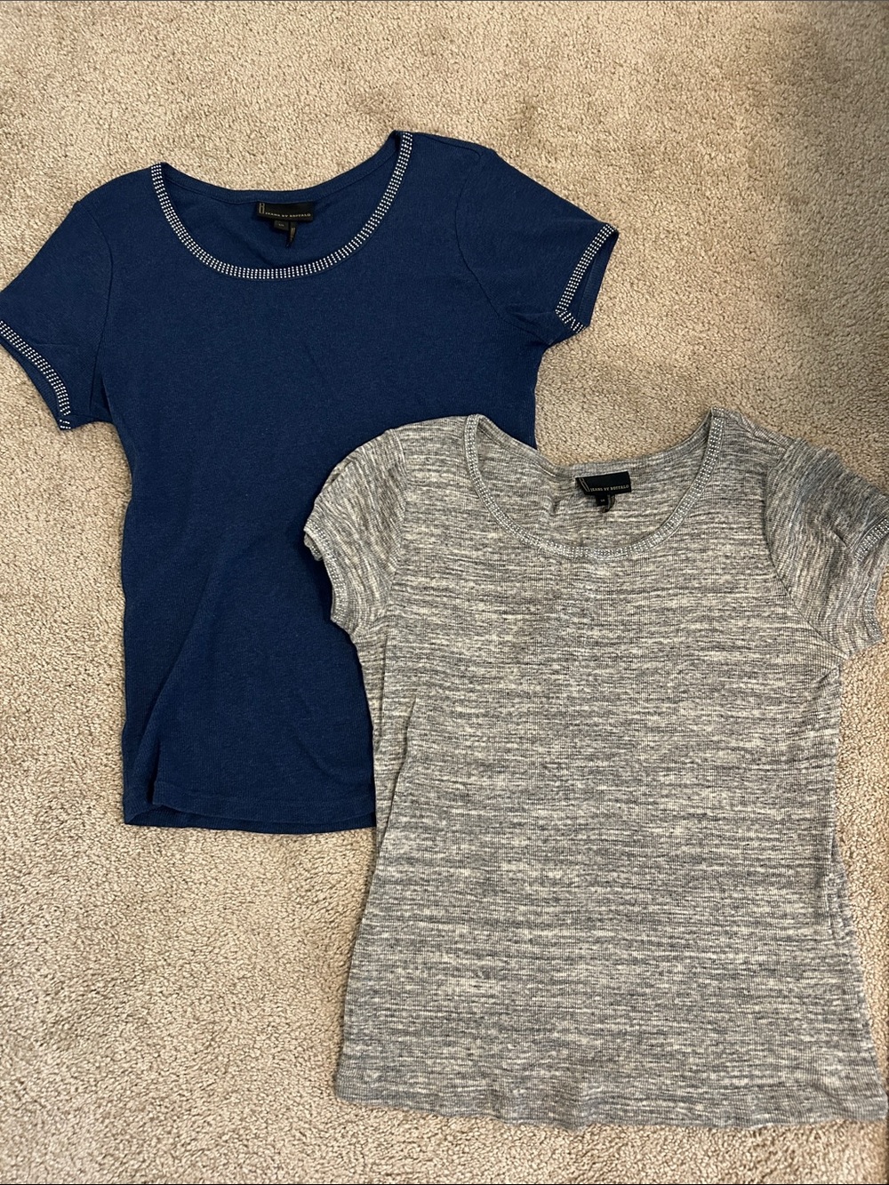 Set of Two Short Sleeve  Tees - Navy & Heather Gray